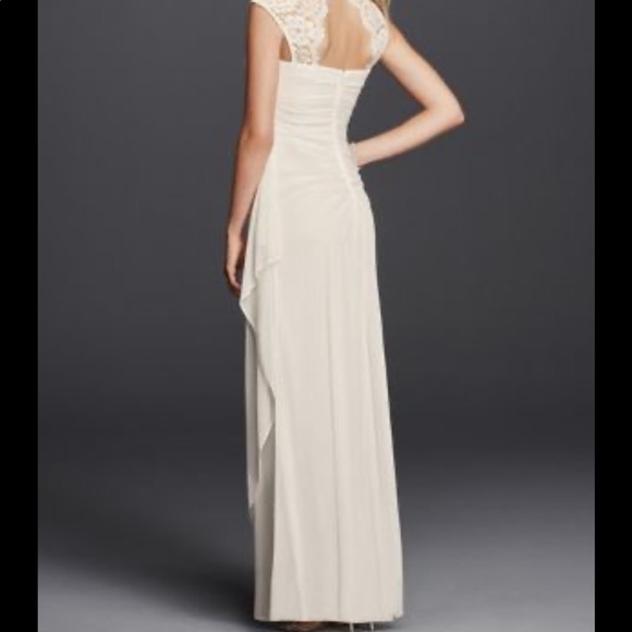 David's Bridal Wedding Dress w/Cap Sleeves. Size 12. Brand new. No alterations. - Picture 3 of 10